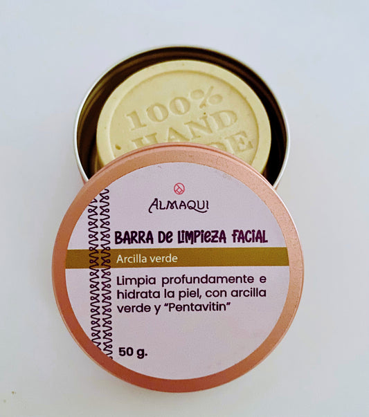 Barra limpieza facial arcilla verde - pieles mixtas a grasas
